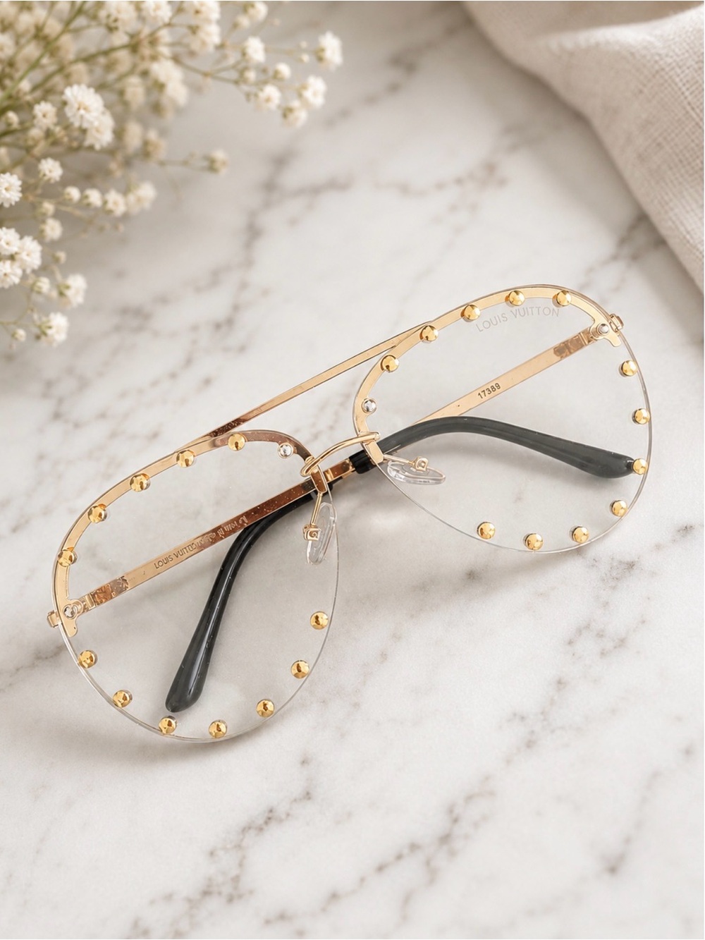 L V Clear Lens Sunglasses